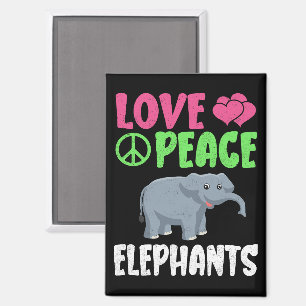 Liebe Frieden Elefanten Niedlich Zoo Tiere Elefant Magnet