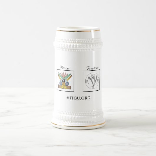 Liebe Frieden Freiheit Harmonie Bierglas (Mittel)