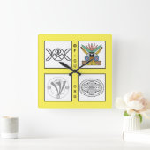 Liebe Frieden Freiheit Harmonie Symbole Wand Klo Quadratische Wanduhr (Zuhause)