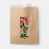 Liebe, Frieden, Freude - Frohe Weihnachten 20XX Geschenktütchen (Vorderseite)