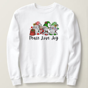 Liebe Frieden Freude gnomes Kakao Weihnachtslichte Sweatshirt