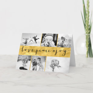 Liebe Frieden Freude Gold Folie Stilvoll 6 Foto Co Feiertagskarte