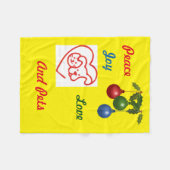 Liebe, Frieden, Freude und Haustiere Fleece Blanke (Vorderseite (Horizontal))