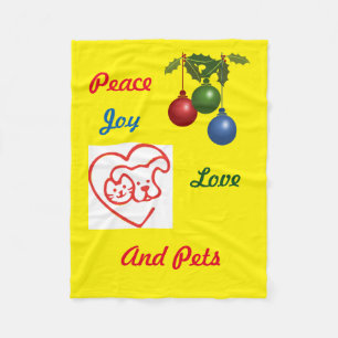 Liebe, Frieden, Freude und Haustiere Fleece Blanke