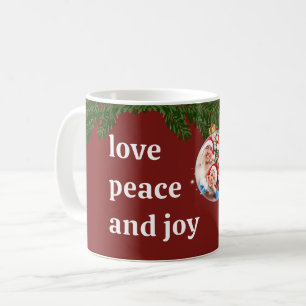 Liebe Frieden Freude Weihnachten Familie Foto Burg Kaffeetasse