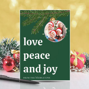 Liebe Frieden Freude Weihnachten Gestapelt Foto Ti