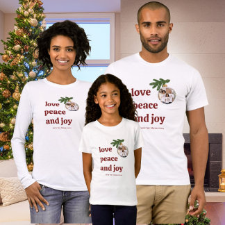 Liebe Frieden Freude Weihnachtsfoto Frauen Burgund Sweatshirt