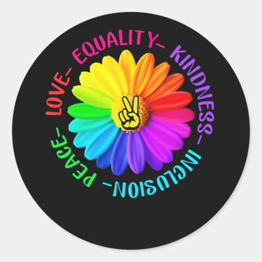 Liebe Frieden Freundlichkeit Einbindung Frieden un Runder Aufkleber (Vorderseite)