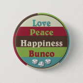 Liebe, Frieden, Glück Bunco Knopf Button (Vorderseite)