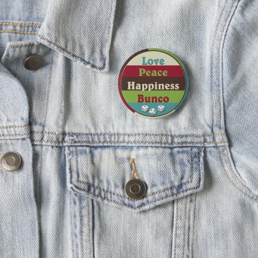 Liebe, Frieden, Glück Bunco Knopf Button (Beispiel)