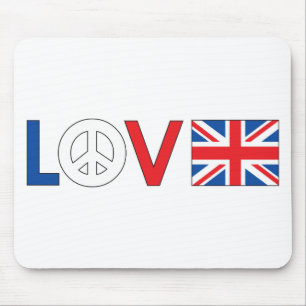 Liebe-Frieden Großbritannien Mousepad