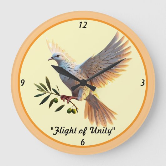 "Liebe Frieden Harmonie immer" Große Wanduhr (Vorderseite)