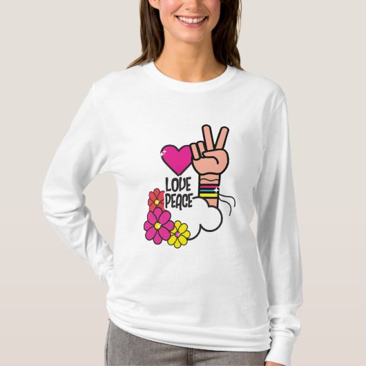 "Liebe Frieden Harmonie - Minimalistisch Boho Wass T-Shirt