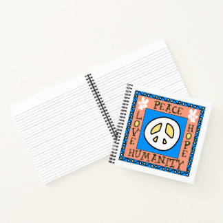 Liebe, Frieden, Hoffnung, Humanitäres Notebook Notizblock