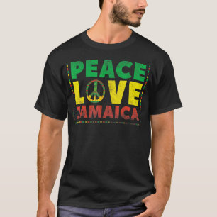 Liebe Frieden Jamaika Friedenszeichen Reggae Vinta T-Shirt