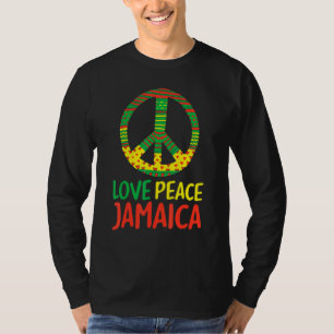 Liebe Frieden Jamaika Friedenszeichen Reggae Vinta T-Shirt