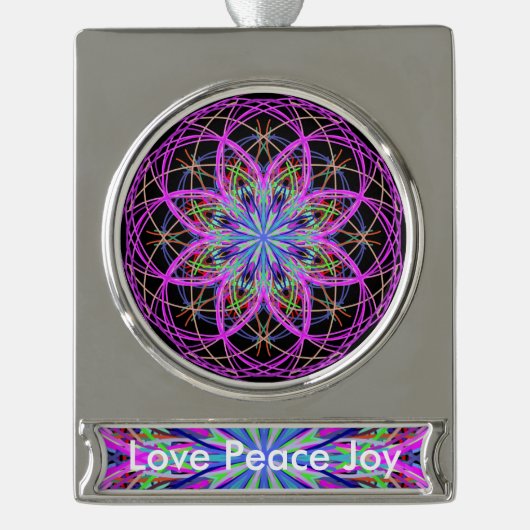 Liebe Frieden Joy Kaleidoscope Mandala Ornament (Vorderseite)