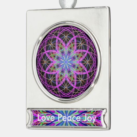 Liebe Frieden Joy Kaleidoscope Mandala Ornament (Links)