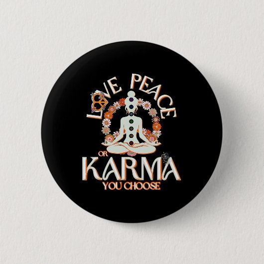 Liebe Frieden Karma Zeichen Göttliche Weiblichkeit Button (Vorderseite)