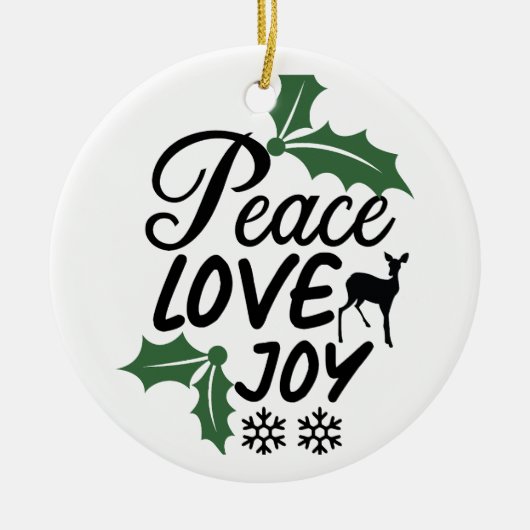 Liebe Frieden Keramik Ornament (Vorne)