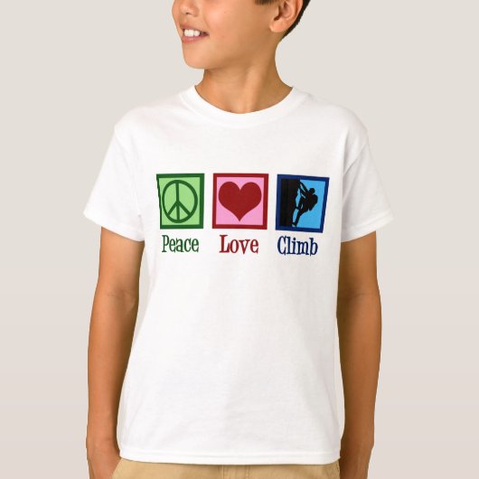 Liebe Frieden Klettern Kinder T-Shirt (Vorderseite)