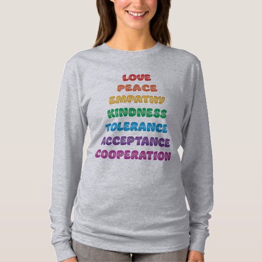 Liebe, Frieden...Langarm T-Shirt (Vorderseite)