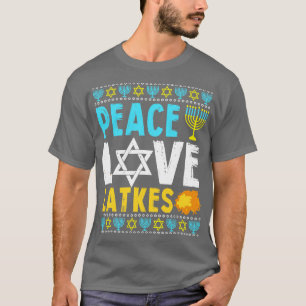 Liebe Frieden Latkes Chanukka Chanukka jüdisch T-Shirt