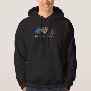 Liebe Frieden Luftakrobatik Leopard Herz Luft Akro Hoodie
