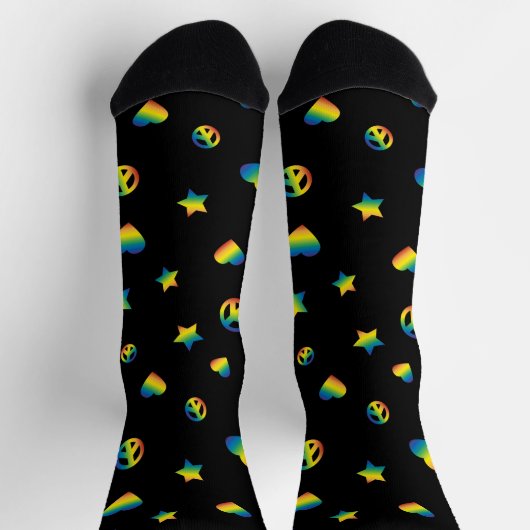 Liebe Frieden Pride Rainbow Socken (Oben)
