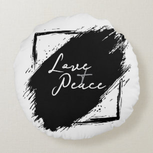 Liebe & Frieden Rundes Kissen