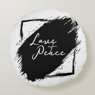 Liebe & Frieden Rundes Kissen