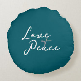 Liebe & Frieden Rundes Kissen