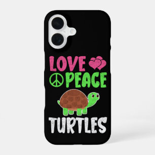 Liebe Frieden Schildkröten Süße Zoo Tiere Schildkr iPhone 16 Hülle