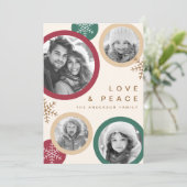 Liebe Frieden Schneeflocken Weihnachten Foto Urlau (Stehend Vorderseite)