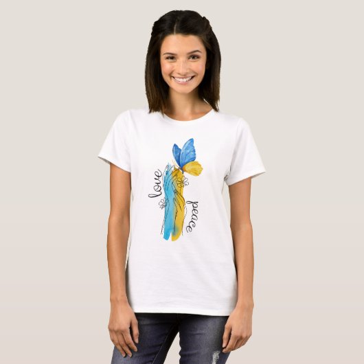 Liebe, Frieden, Ukraine T-Shirt (Vorne ganz)