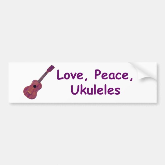 Liebe, Frieden, Ukuleles Autoaufkleber (Vorne)