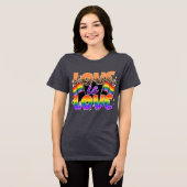 Liebe, Frieden und Donuts Tri-Blend Shirt (Vorderseite voll)