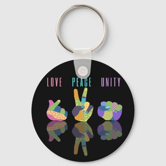 Liebe - Frieden und Einheit - Handzeichen Schlüsselanhänger (Vorderseite)