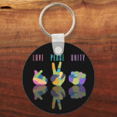 Liebe - Frieden und Einheit - Handzeichen Schlüsselanhänger (Vorderseite)