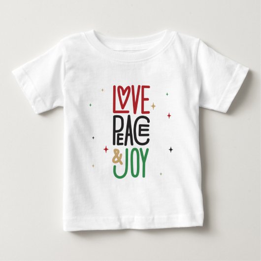 Liebe, Frieden und Freude Baby T-shirt (Vorderseite)