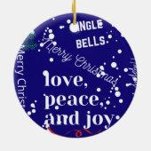 Liebe Frieden und Freude Keramik Ornament (Hinten)