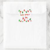 Liebe Frieden und Freude Quadratischer Aufkleber (Tasche)