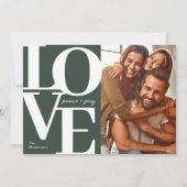 Liebe, Frieden und Freude Weihnachten Grünes Foto (Vorderseite)