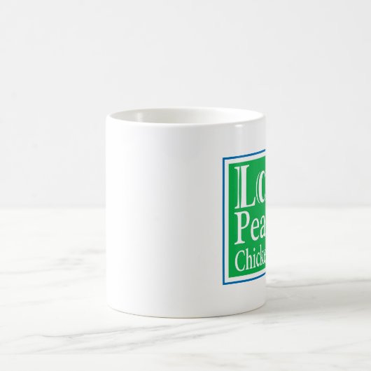 Liebe-Frieden und Huhn-Fett-Tasse Kaffeetasse (Mittel)