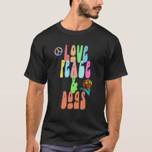 Liebe Frieden und Hunde Unterhaltung Hippie-Kostüm T-Shirt