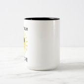 Liebe Frieden und Sonnenschein Zweifarbige Tasse (Mittel)