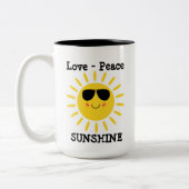 Liebe Frieden und Sonnenschein Zweifarbige Tasse (Links)