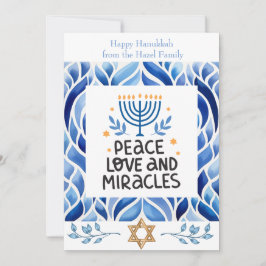 Liebe, Frieden und Wunder Hanukkah Cards Einladung