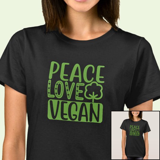 Liebe Frieden Vegan - auf dunkler Farbe T-Shirt