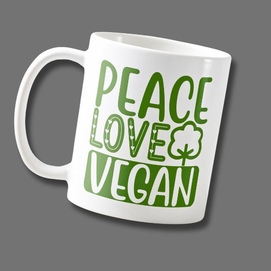 Liebe Frieden Vegan Kaffeetasse